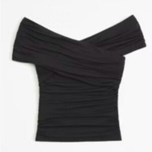 Abercrombie & Fitch Off-The-Shoulder Ruched Wrap Top
